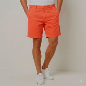 Southern Marsh Men’s Coral Red Chino Shorts Cotton Casual Size 34